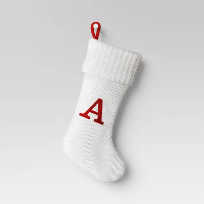 Knit Monogram Christmas Stocking White A - Wondershop™ | Target