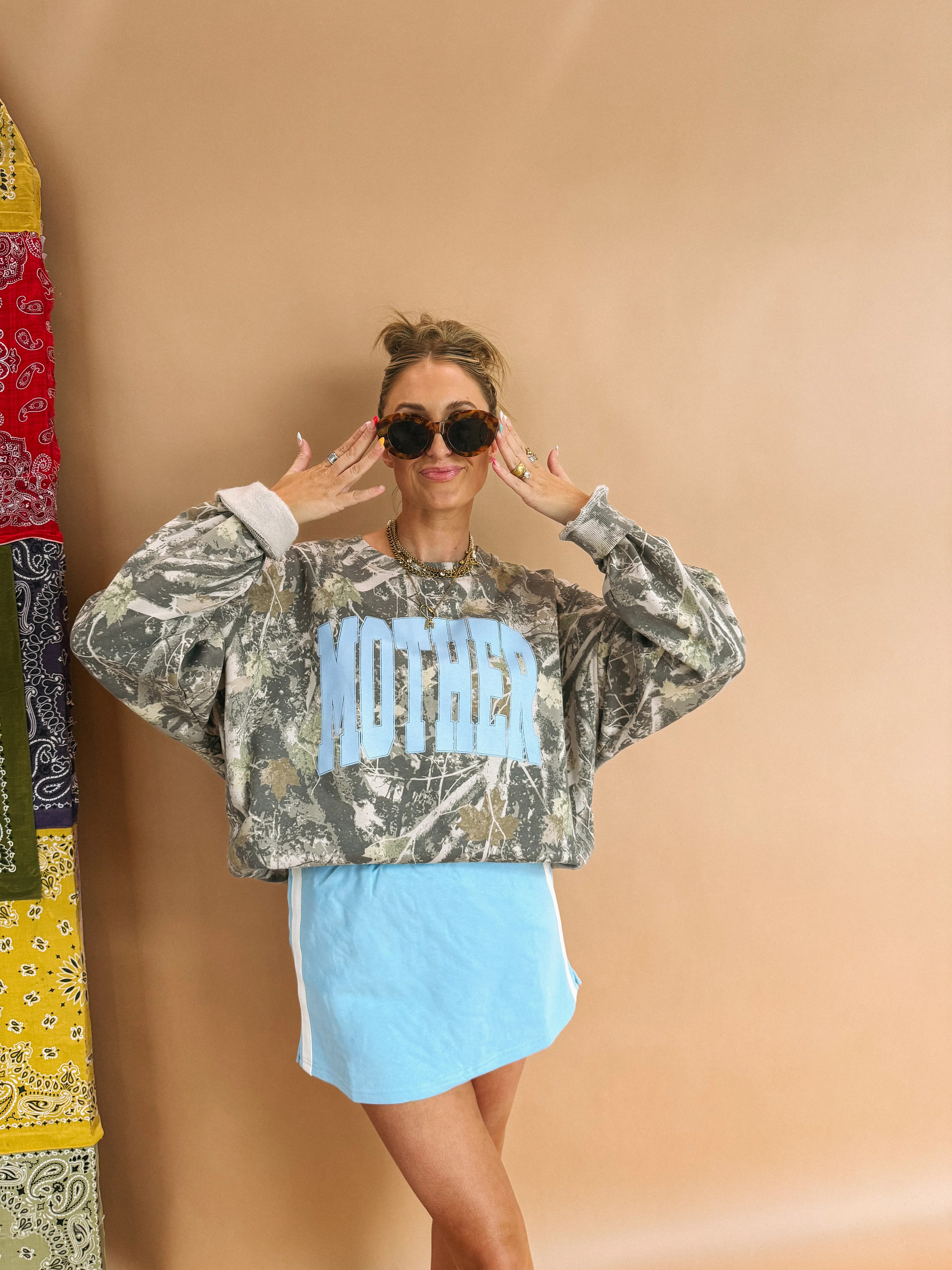 ETTA OG | varsity mother camo sweatshirt - blue | Etta+East