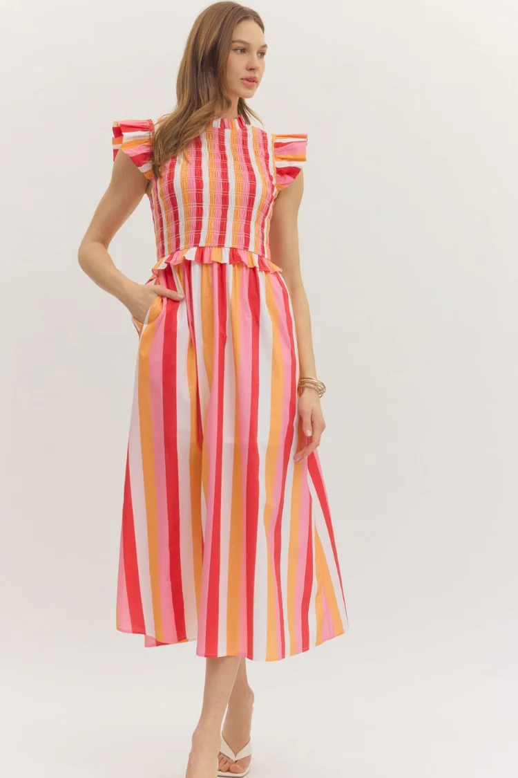 Bellini Stripe Midi Dress | Confête