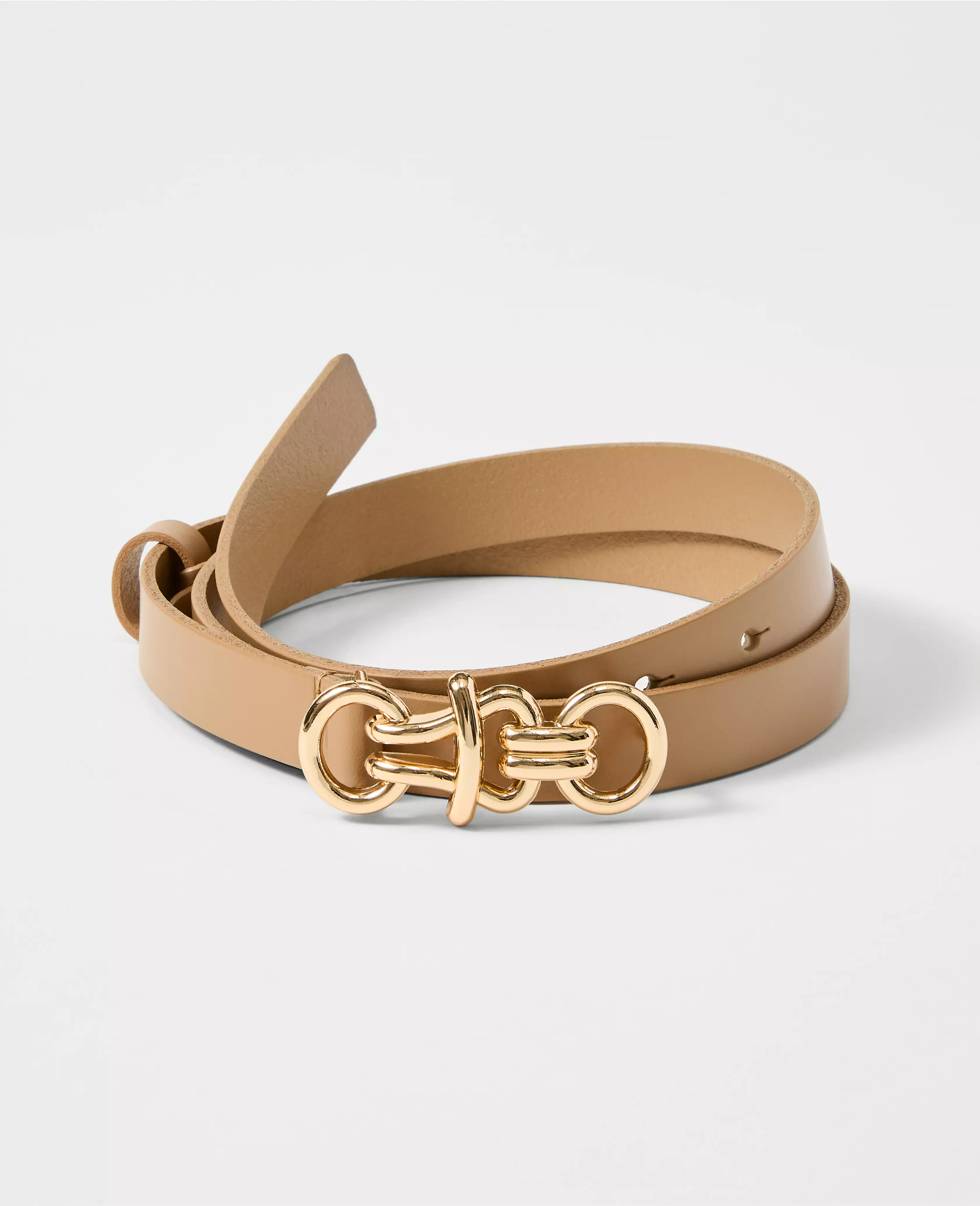 Leather Sculptural Buckle Belt | Ann Taylor