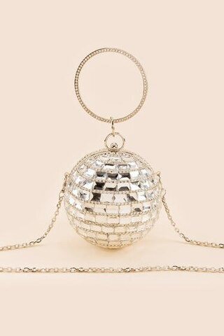 Rayna Mirror Disco Ball Clutch   - francesca's | Francesca's