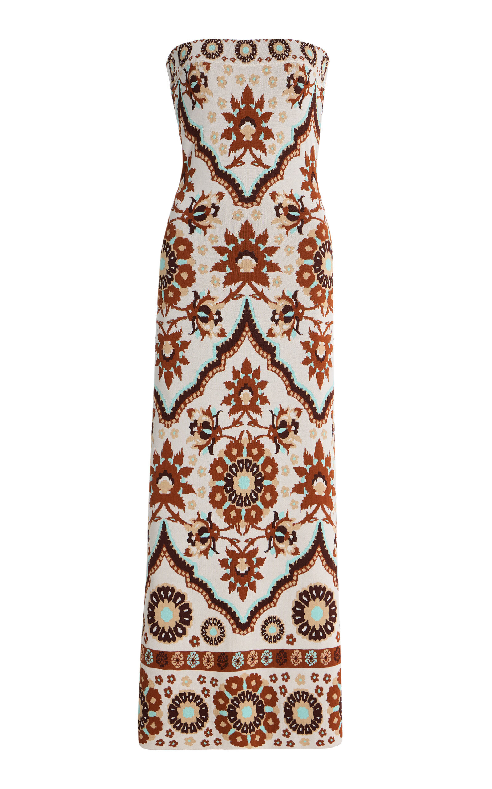 Cara Cara - Rome Strapless Jacquard Midi Dress - Ivory - XS - Moda Operandi | Moda Operandi (Global)