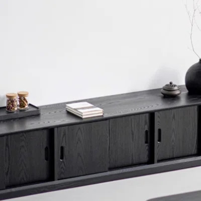 Minimalist and niche design black TV cabinet | Wayfair North America