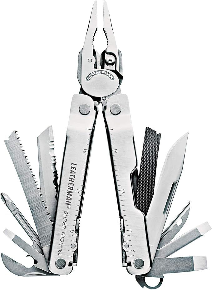 LEATHERMAN, Super Tool 300 Multitool with Premium Replaceable Wire Cutters and Saw, Stainless Ste... | Amazon (US)