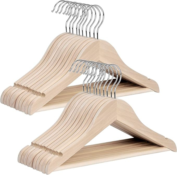 StorageWorks Baby Hangers 20 Pack, Lotus Wood Clothes Organizer for Toddler, Kids Wooden Hanger w... | Amazon (US)