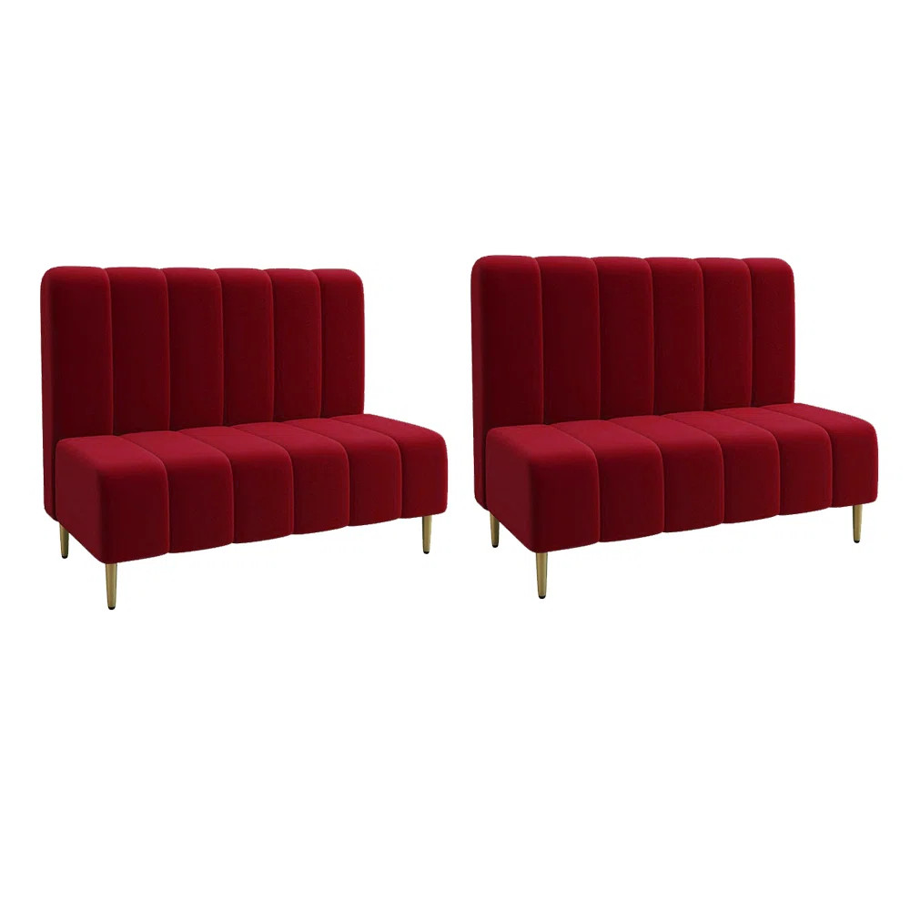 Simple Restaurant Cafe Dessert Shop Benches Polyester Blend Upholstered Bench (Set of 2) | Wayfair North America