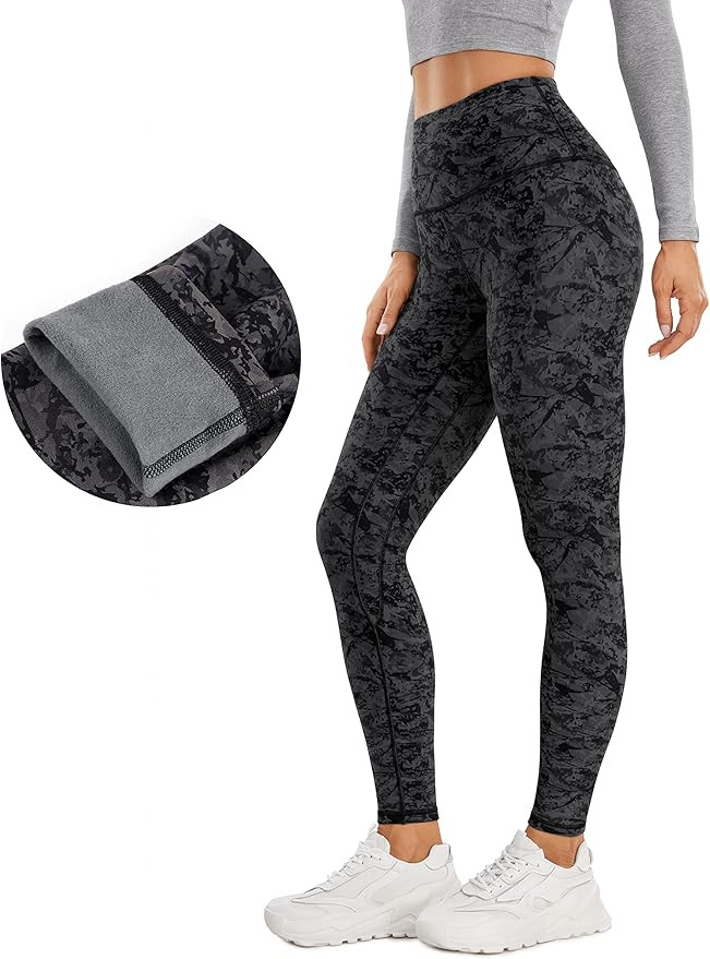 CRZ YOGA Thermal Fleece Lined Leggings Women 28'' - Winter Warm Workout Hiking Pants High Waisted... | Amazon (US)