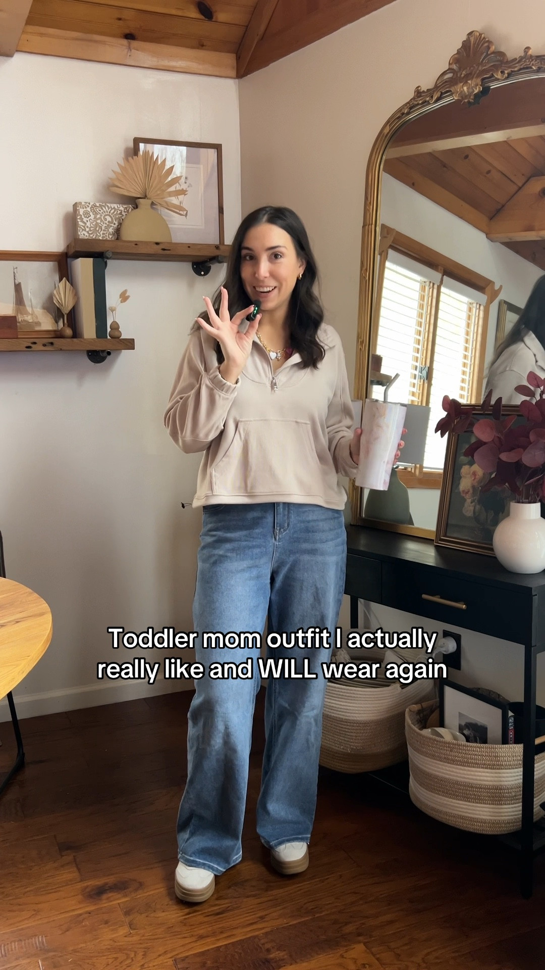 DAY NINE - get dressed with me!! Perfect toddler mom outfit 

Amazon wide leg jeans, scuba lookalike amazon zip up, adidas lookalike Just Fab shoes!

#LTKFamily #LTKStyleTip #LTKFindsUnder50