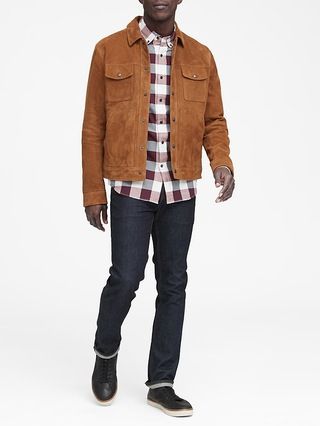 Grant Slim-Fit Luxe Flannel Buffalo Check Shirt | Banana Republic US