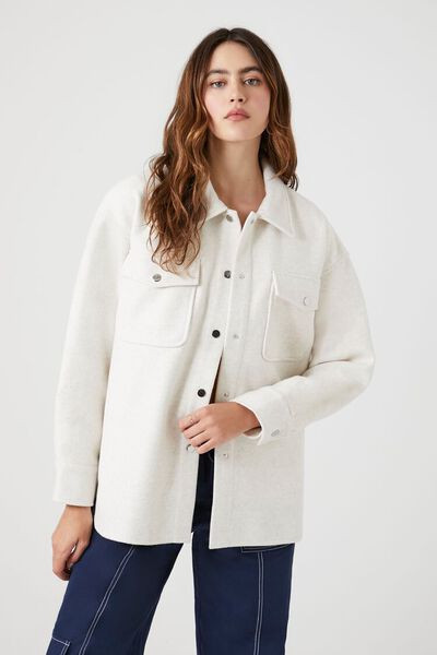 Faux Suede Drop-Sleeve Shacket | Forever 21 (US)