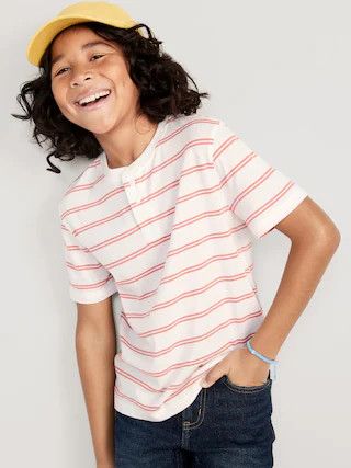 Striped Short-Sleeve Henley T-Shirt for Boys | Old Navy (US)