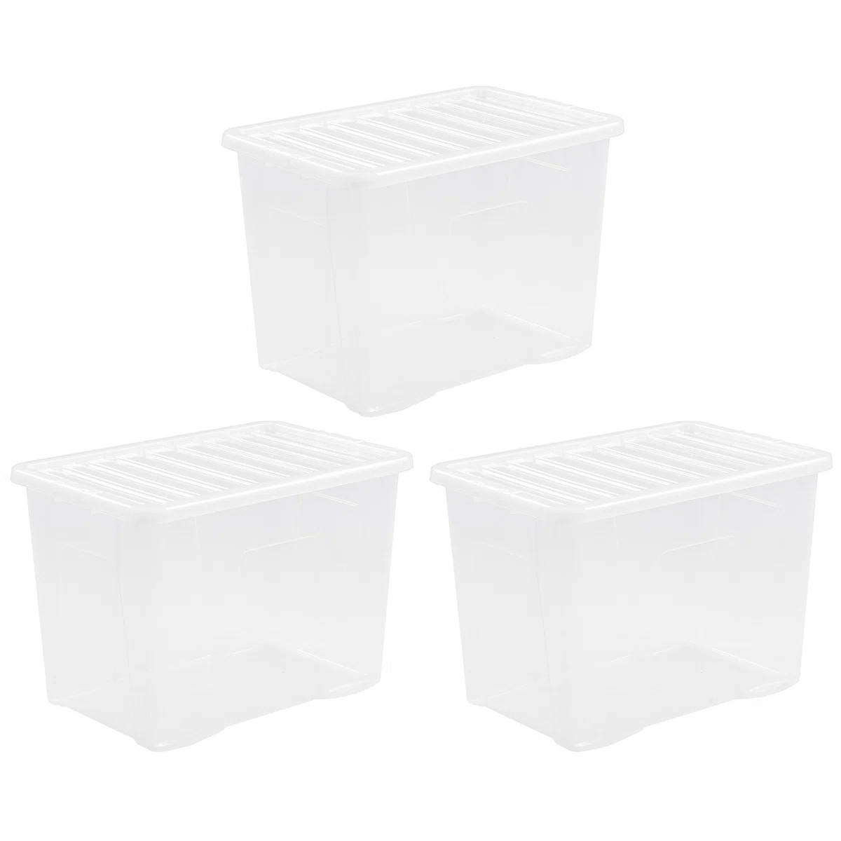 Wham Crystal 80L Plastic Storage Box Pack of 3 Clear (Set of 3) | Wayfair UK