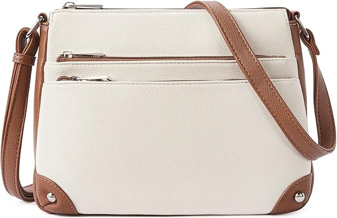 WESTBRONCO Crossbody Bags for Women, Medium Size Shoulder Handbags, Satchel Purse with Multi Zipp... | Amazon (US)