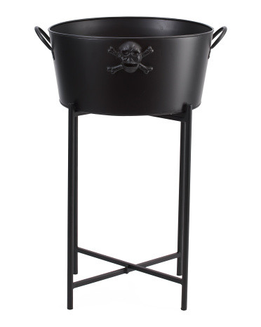 17x30 Round Skull Beverage Tub With Stand | TJ Maxx