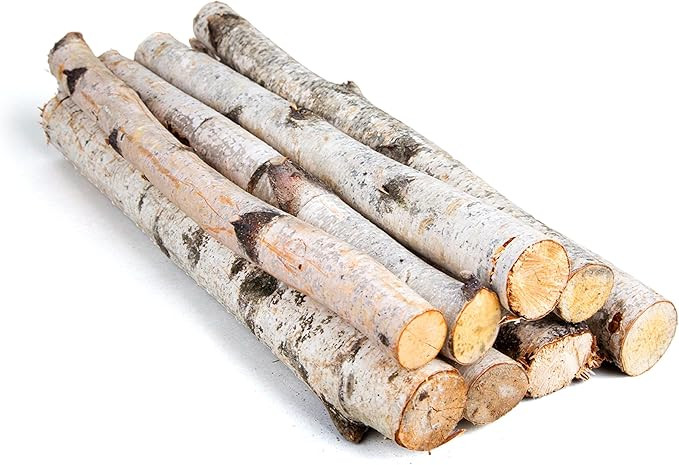 17 Inch Natural Birch Logs, Decorative Dried Birch Wood Logs for Fireplace, Unfinished Wood DIY C... | Amazon (US)