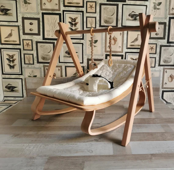 Baby Gym For Natural Wood Baby Rocker, Bouncer, Rocking Chair, Swing Chair, Lounge Chair, Free an... | Etsy (US)
