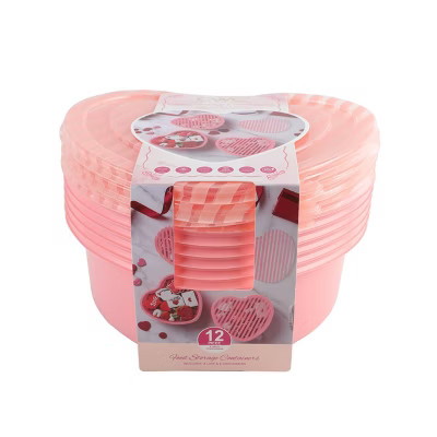 Cook with Color Heart Shaped with Stripe Print Semi Durable Food Storage Container | Target