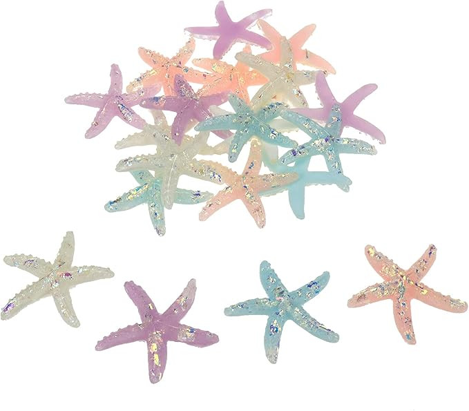 Semetall Slime Charms 20 Pcs Starfish Shape Ornaments Resin Flat Back for Scrapbooking Craft Deco... | Amazon (US)