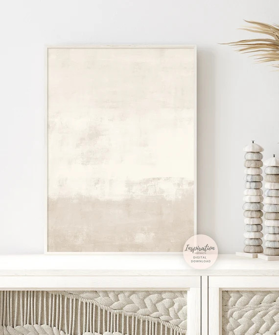 Beige Cream Minimal Abstract Art Neutral Tone Printable Art - Etsy | Etsy (US)