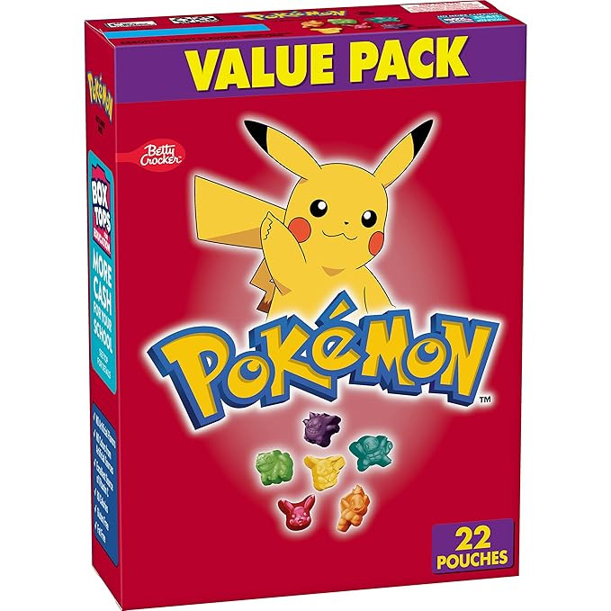 Betty Crocker Pokemon Fruit Flavored Snacks, Treat Pouches, Value Pack, 22 ct | Amazon (US)