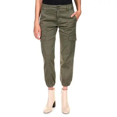Sanctuary Rebel Crop Stretch Cotton Cargo Pants in Green Goddess at Nordstrom, Size 32 | Nordstrom