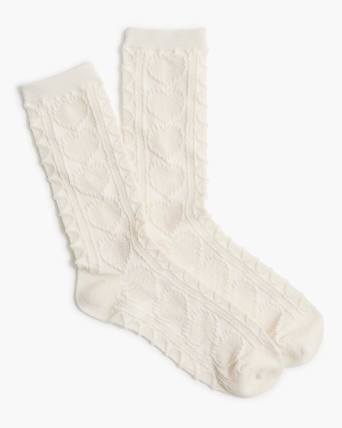 Heart cable-knit trouser socks | J.Crew Factory