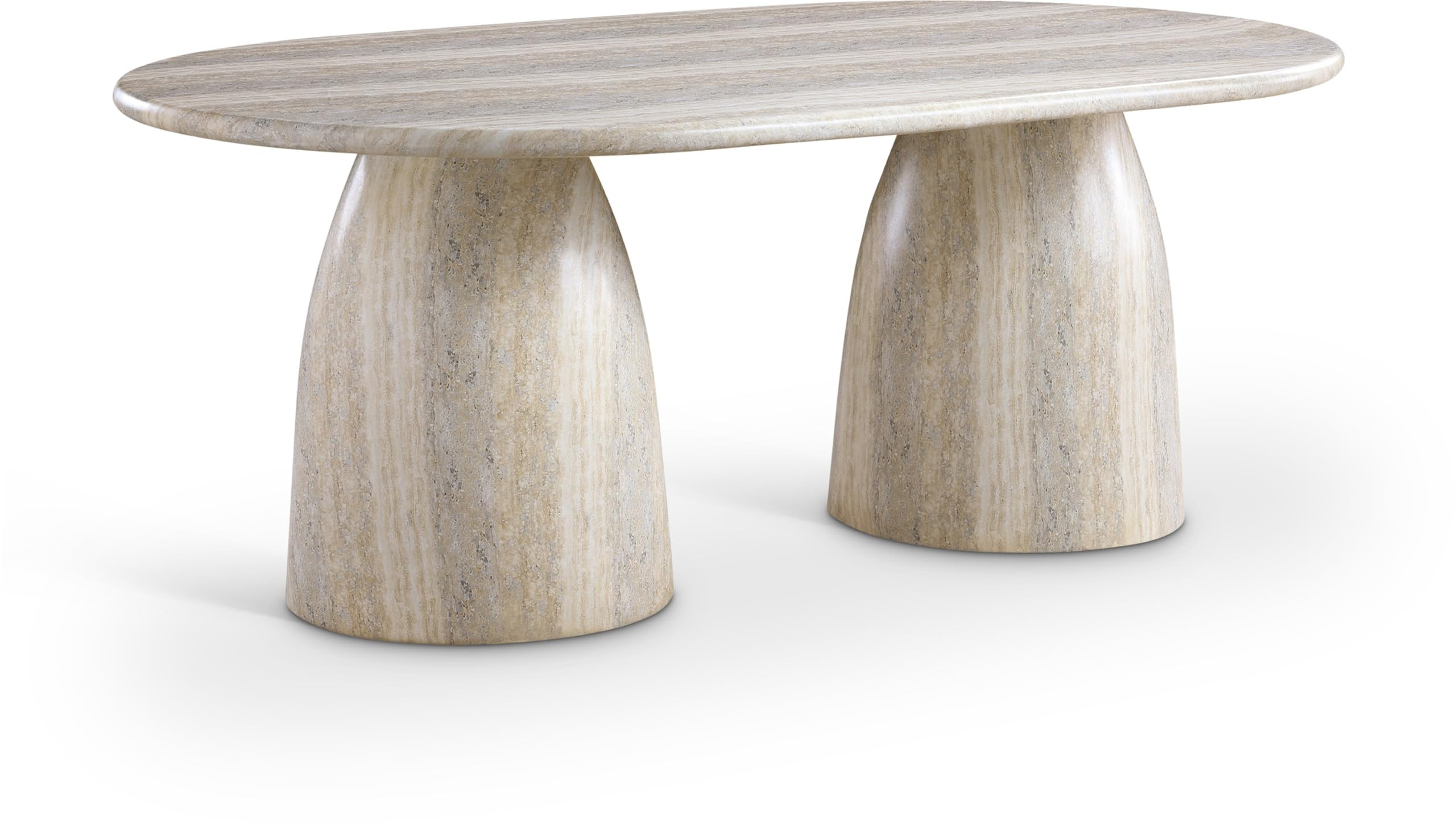 Meridian Furniture 702Travertine-T Cosenza Collection Art Deco 78" Indoor/Outdoor Concrete Dining... | Amazon (US)