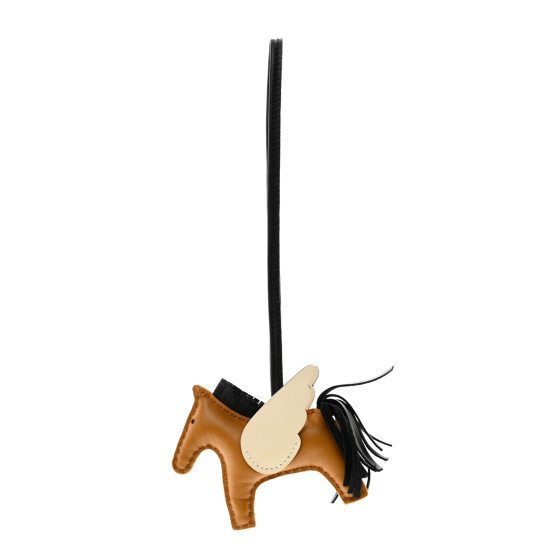 Milo Lambskin Grigri Rodeo Pegase Horse Bag Charm PM Sesame Black Nata | FASHIONPHILE (US)