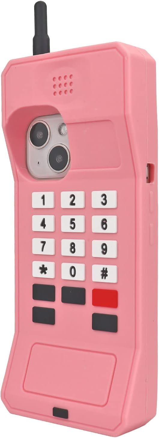 Tqswdmb Cute Retro Classic Cellular Phone Shaped Case for iPhone 13 / iPhone 14 / iPhone 15 6.1 I... | Amazon (US)