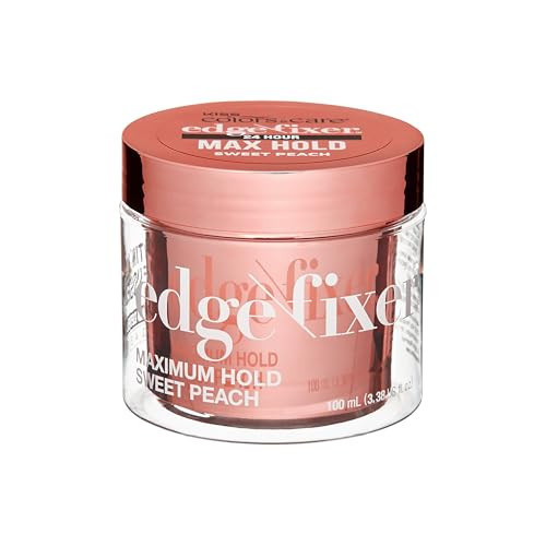 KISS COLORS & CARE Maximum Hold Edge Fixer, Non-Greasy Gel Formula Infused With Biotin B7, 24 Hour Hold, ‘Sweet Peach’ Scented, 3.38 Fl. Oz. (100 ml) | Amazon (US)