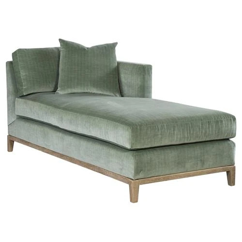 Highland House Harold Modern Classic Green Velvet Chaise Lounge - LAF | Kathy Kuo Home