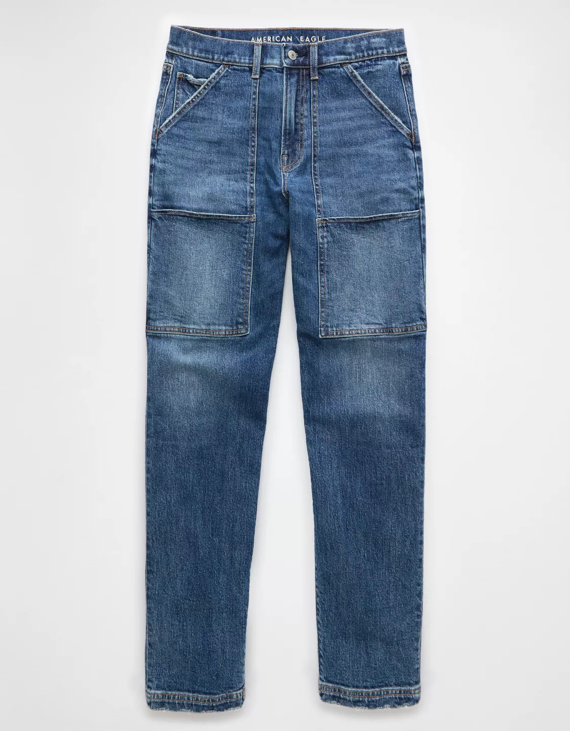 AE Stretch Super High-Waisted Baggy Straight Utility Jean | American Eagle Outfitters (US & CA)