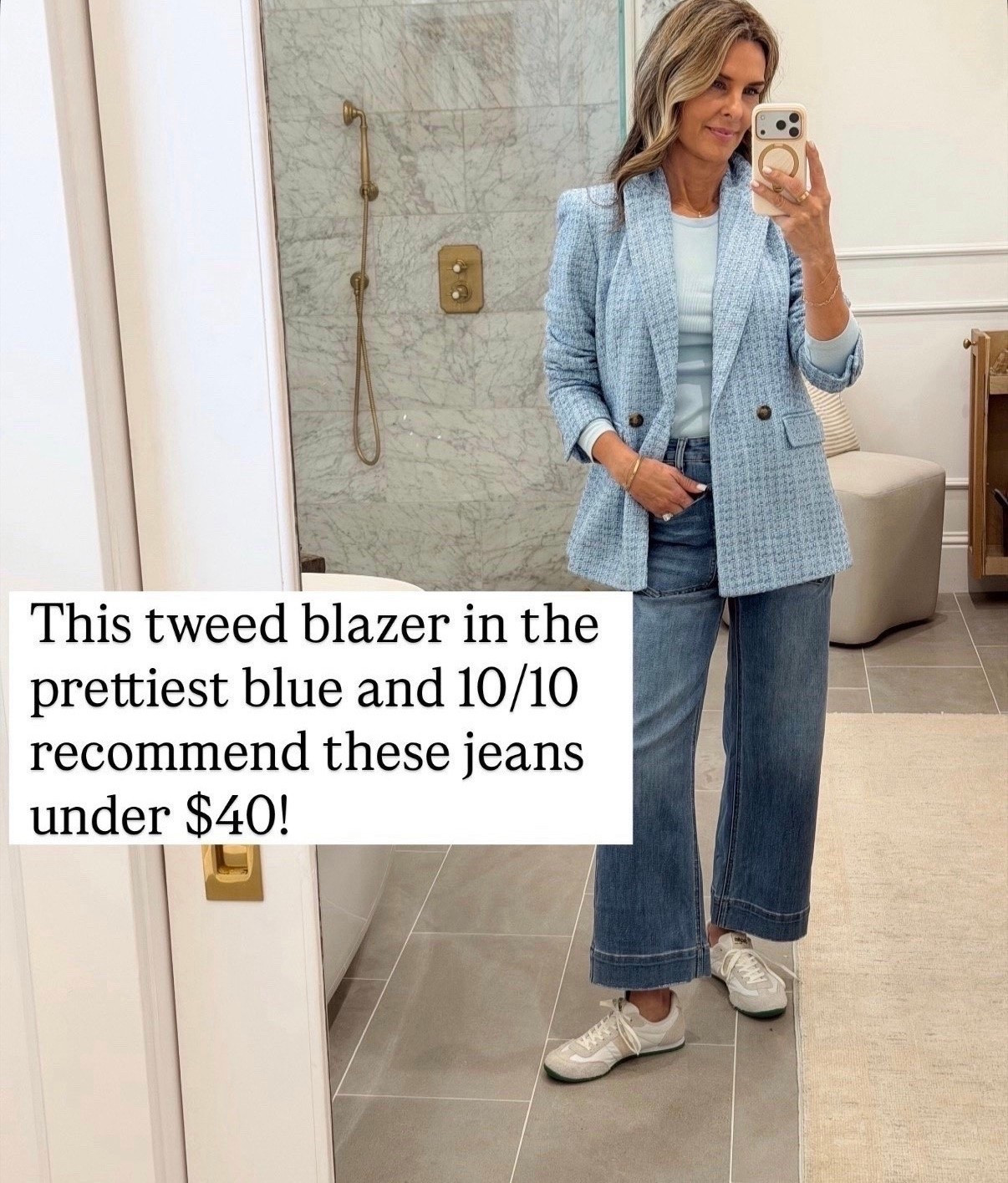 Wearing a 0 in blazer, size down, jeans are 10/10. I’m 5’6”
Sneakers are comfy and love the style! TTS if in between size up

#LTKdayinmylife #LTKootd #LTKSeasonal