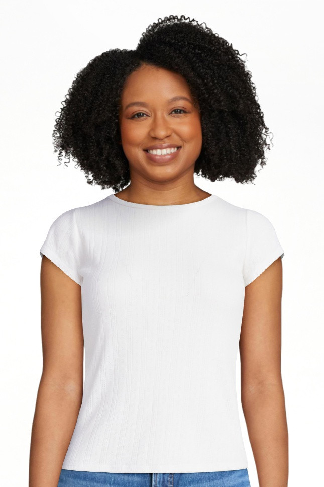 Free Assembly Women's and Women's Plus Pointelle Mini Tee with Short Sleeves, Sizes XS-4X | Walmart (US)
