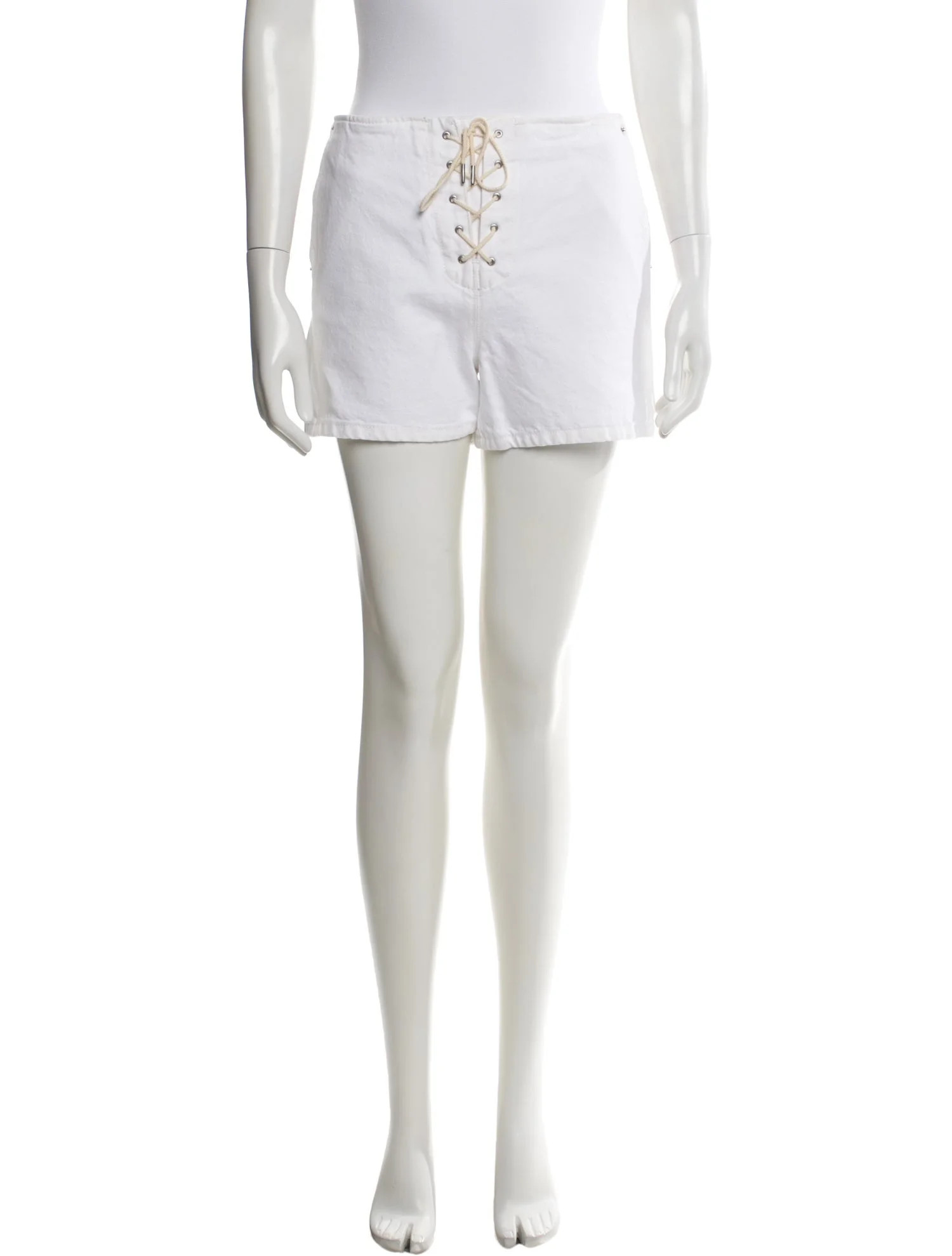 RE/DONE Mini Shorts - 10.5" Rise, White Shorts, Clothing - WREDN99074 | The RealReal | The RealReal