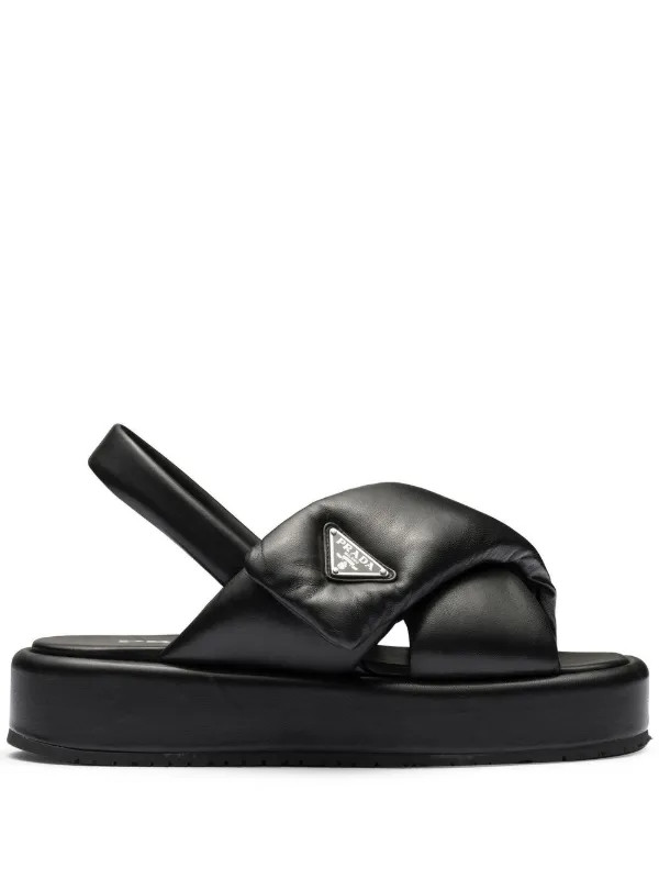 Soft padded nappa leather sandals | Farfetch Global
