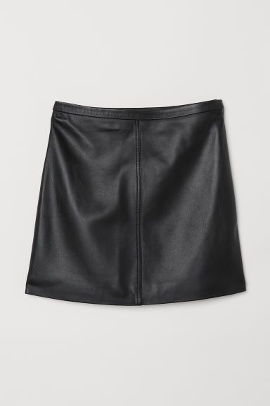 H & M - Short Leather Skirt - Black | H&M (US + CA)