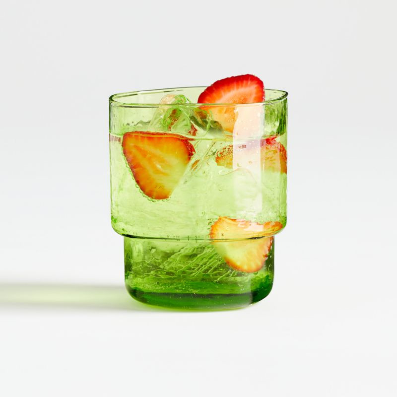 Billie Green Double Old-Fashioned Glass + Reviews | Crate & Barrel | Crate & Barrel