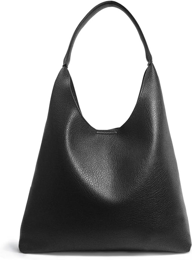 Hobo Bags for Women Soft Vegan Leather Shoulder Handbag Slouchy Tote Purses | Amazon (US)