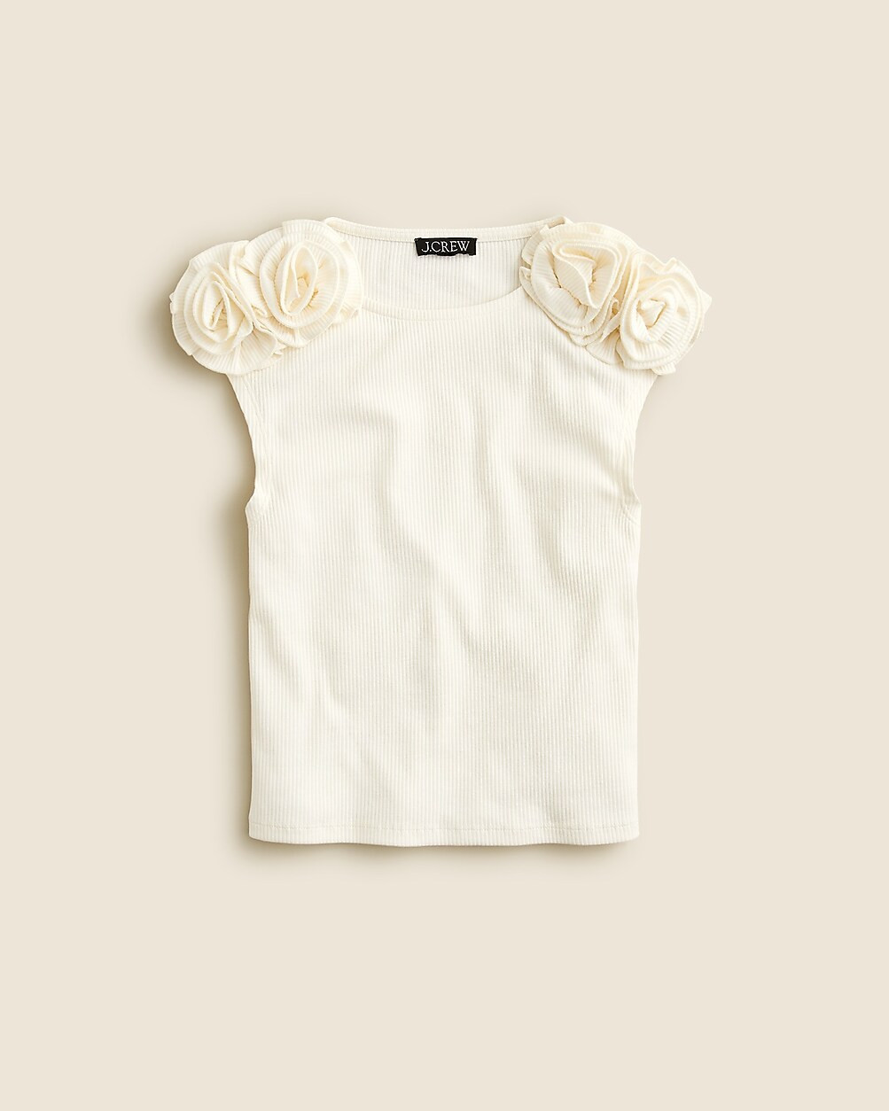 Vintage rib rosette T-shirt | J. Crew US