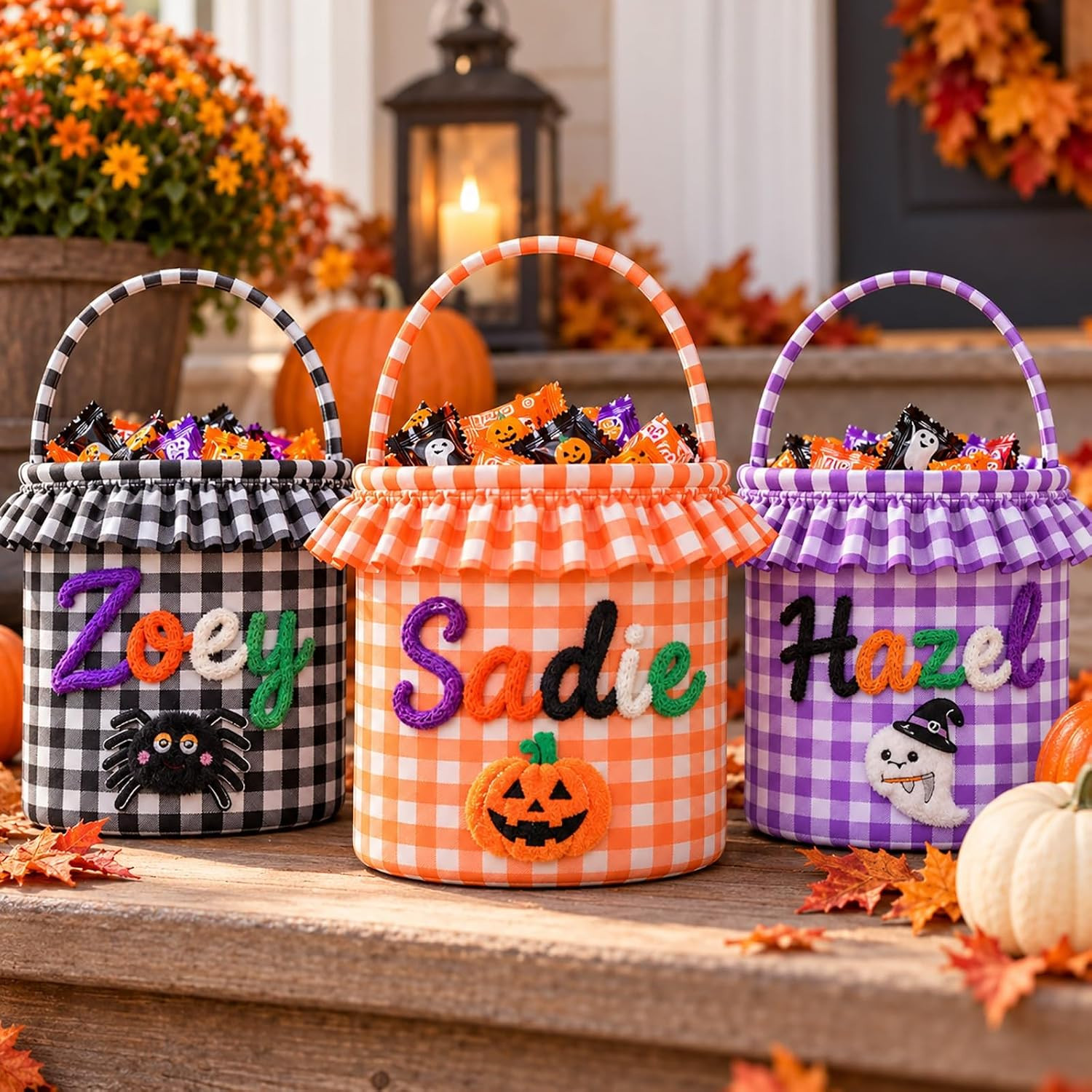 Personalized Halloween Basket Custom Name Embroidery Trick or Treat Bag | Amazon (US)