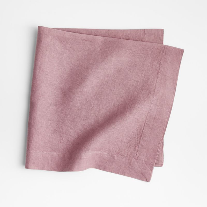 Marin Morning Mauve European Flax -Certified Linen Napkin + Reviews | Crate & Barrel | Crate & Barrel