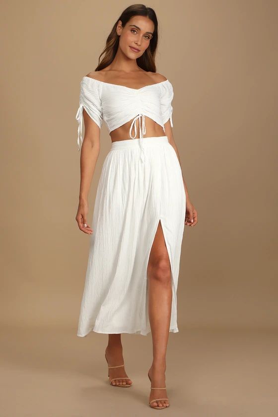 Midsummer Memories White Mid-Rise Maxi Skirt | Lulus (US)