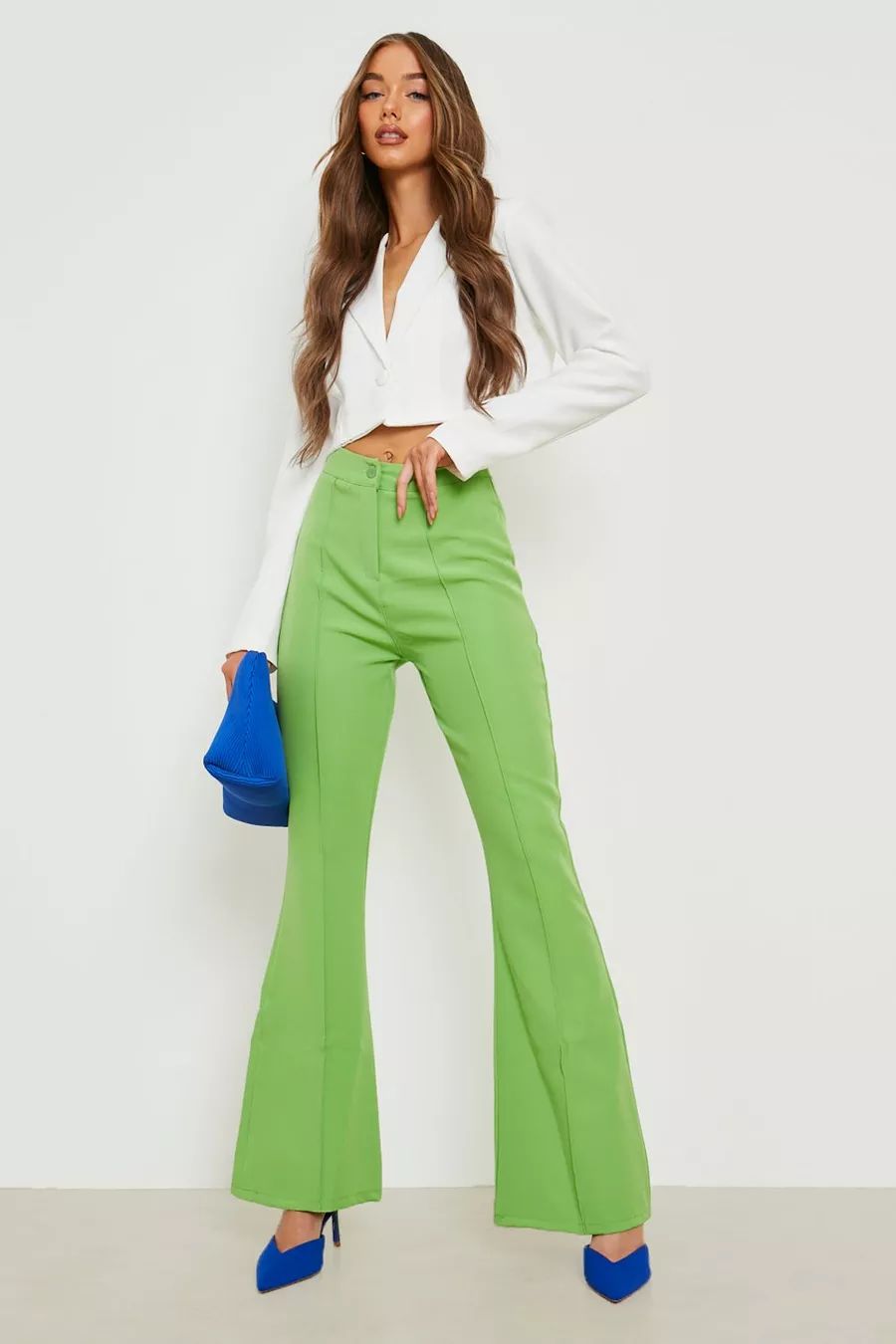 Seam Detail Flared Tailored Trouser | Boohoo.com (US & CA)