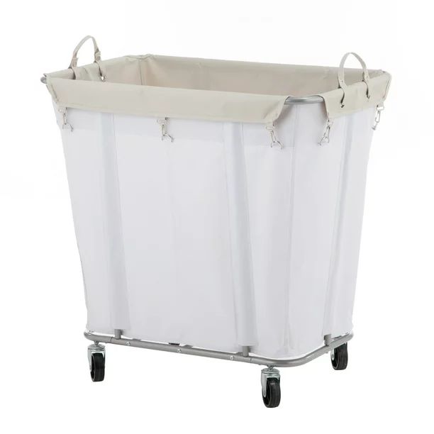 Mainstays Large Rolling Laundry Cart with Canvas Bag - Walmart.com | Walmart (US)