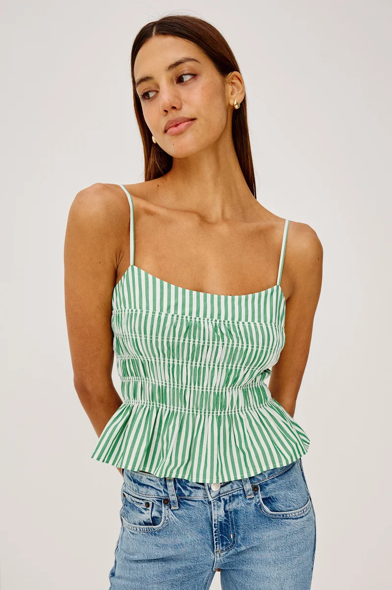 MAKENNA TOP - EMERALD STRIPE | Rails