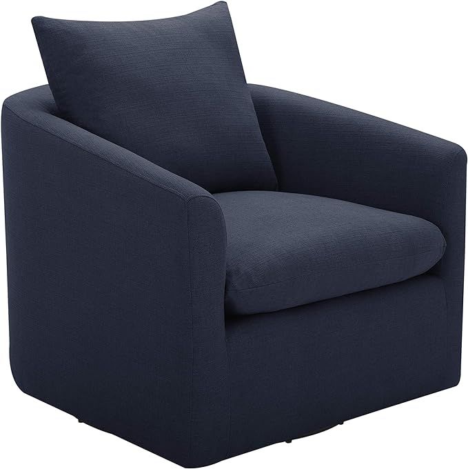 Amazon Brand – Stone & Beam Elisabet Upholstered Swivel Chair, 33.5"W, Midnight | Amazon (US)