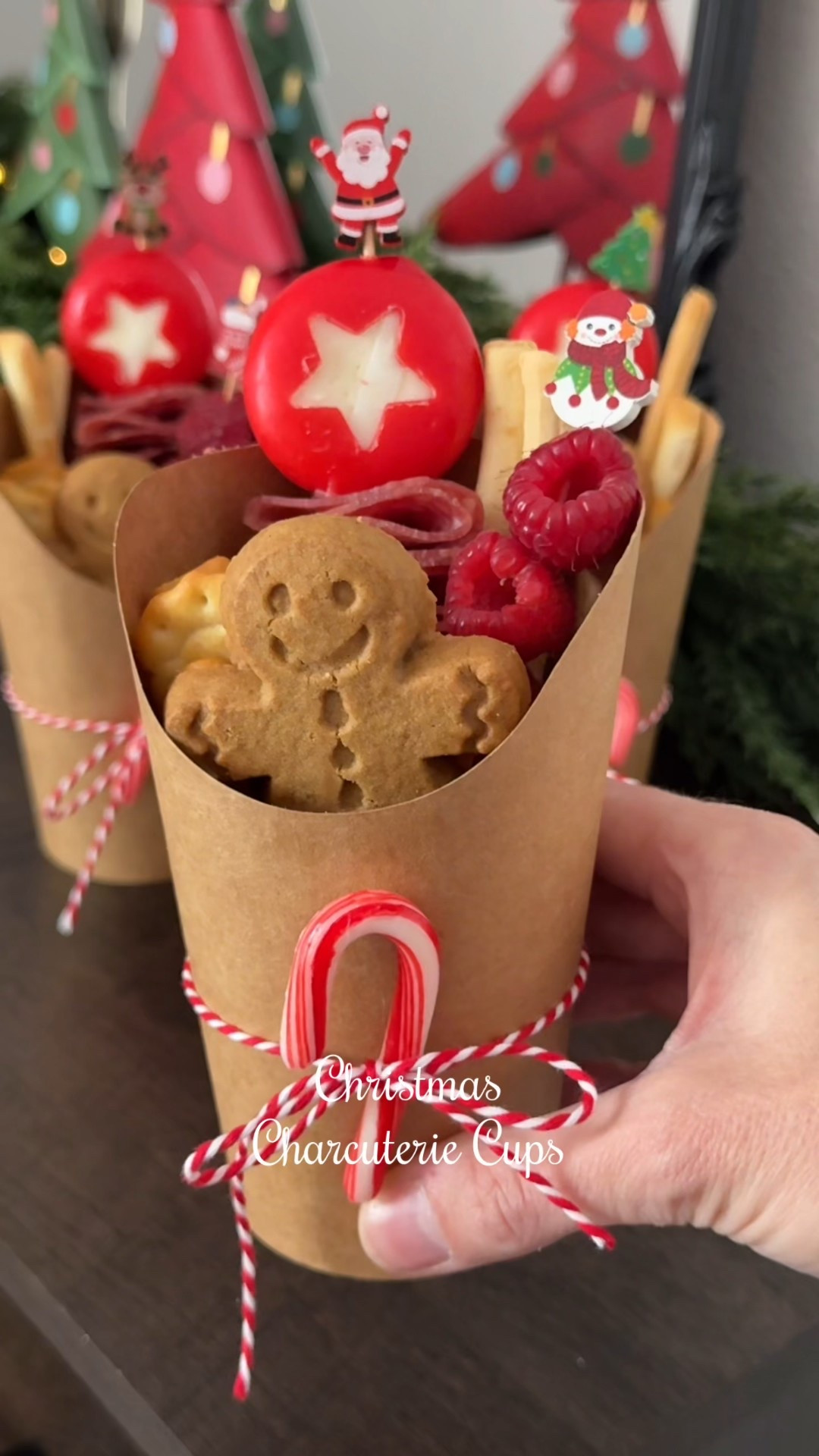 Christmas Charcuterie Cup Idea ⭐️

Make holiday grazing easy with these festive charcuterie cups! I filled them with sweet and salty snacks, fruit, cured meats, crackers, breadsticks and of course I had to add gingerbread man cookies. Finished with a ribbon and a candy cane, these are perfect for holiday hosting! 

#LTKfoodie #LTKHome #LTKHoliday