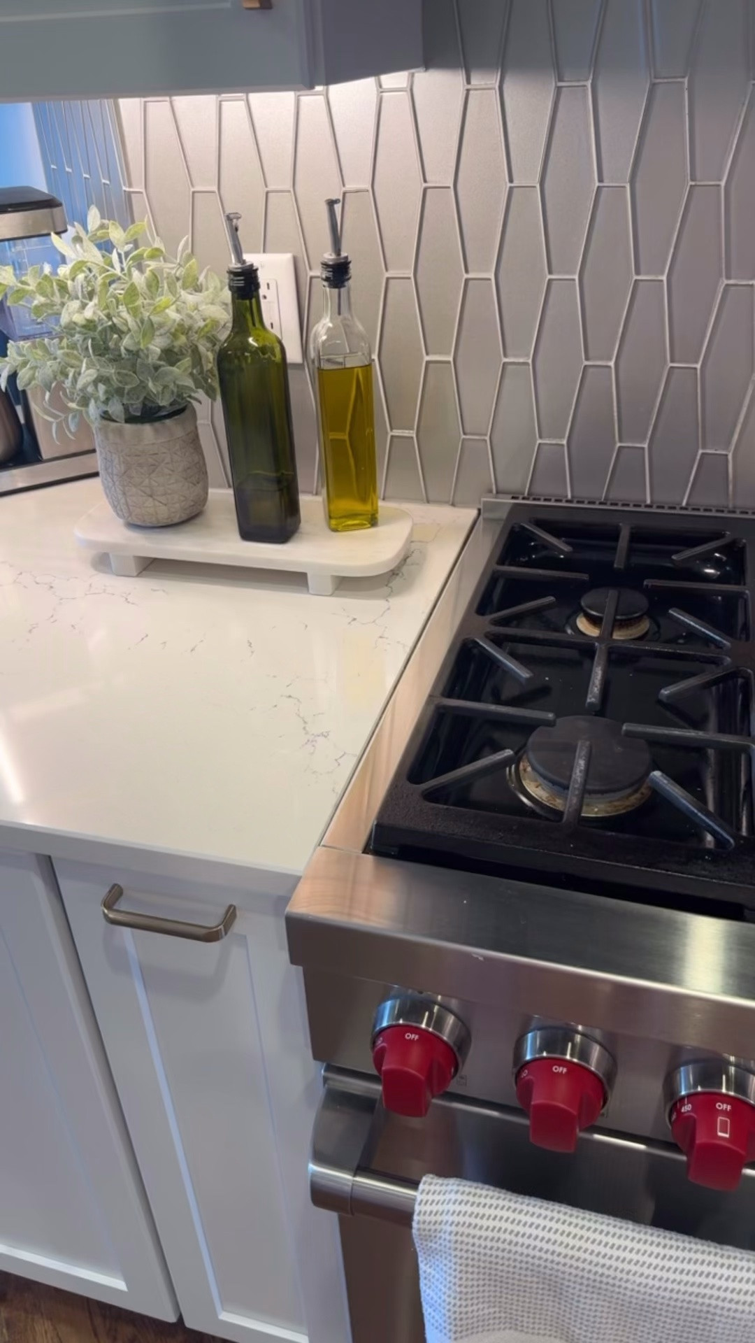 Kitchen counter refresh. #ad
Avacado oil & olive oil dispensers. 
A little height from this marble tray and love the texture of this faux plant. 
@Wayfair #wayfairpartner #wayfair

#LTKdayinmylife #LTKmomlife #LTKHome