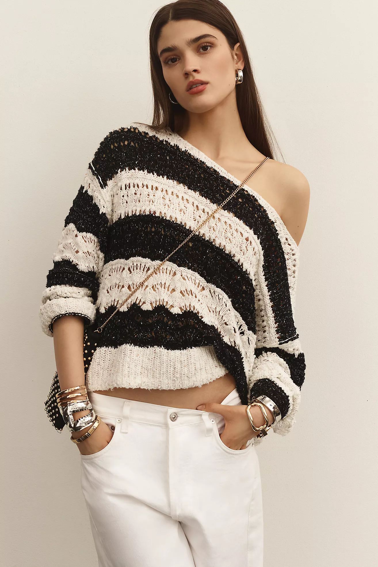 Pilcro Open-Stitch Pullover Sweater | Anthropologie (US)